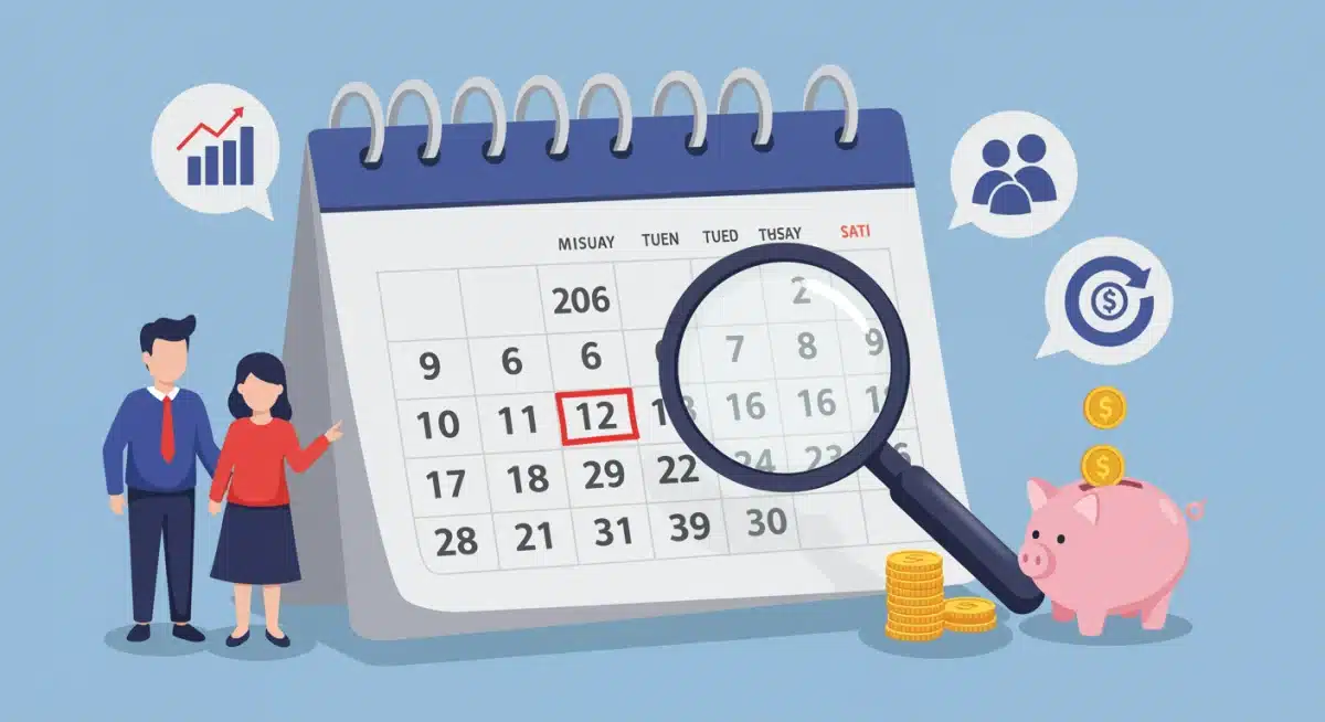 Calendário destacando 2026 e ícones de homem, mulher e poupança, simbolizando planejamento previdenciário.