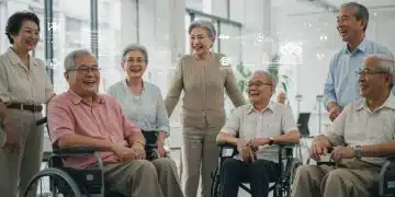 Idosos e pessoas com deficiência recebendo orientações sobre o BPC em um ambiente acolhedor.