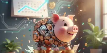 Automate Savings: 10% Paycheck System for 2026 Automated savings system with piggy bank and gears for 2026 financial goals