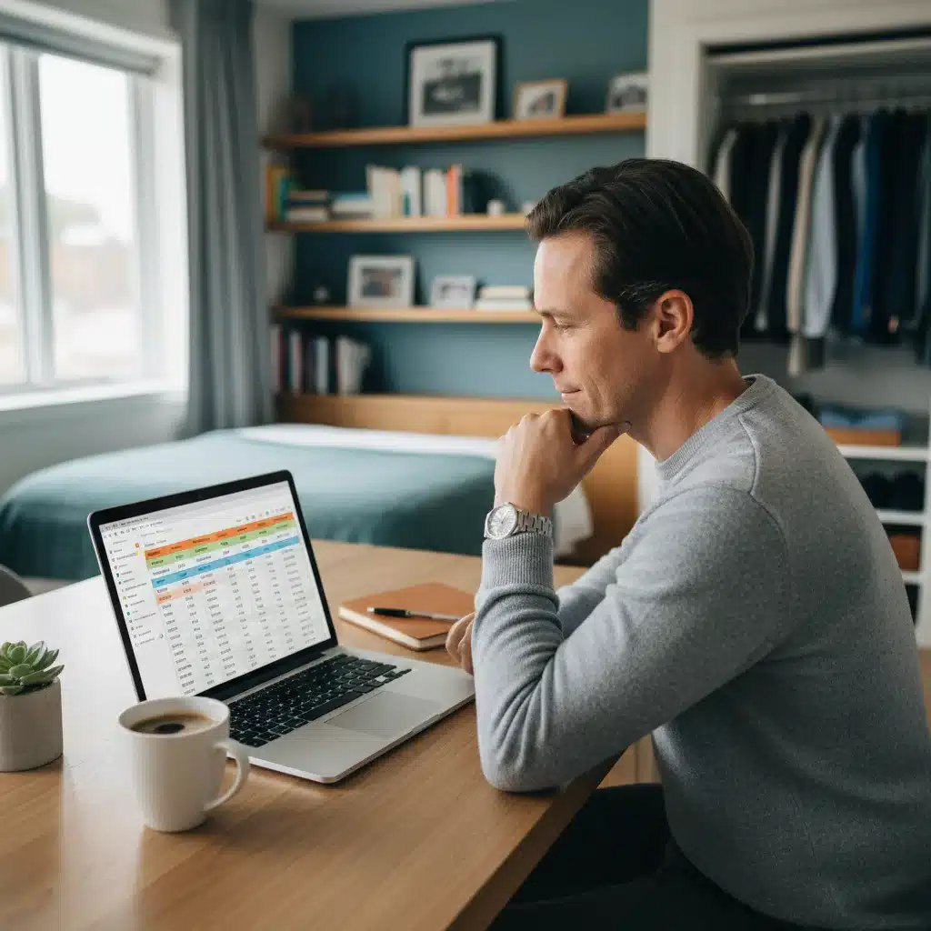 Person budgeting and planning finances on laptop