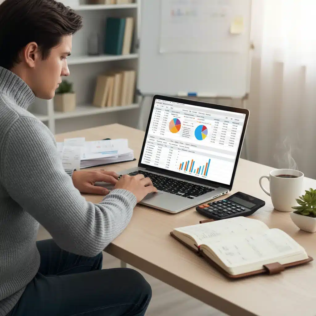 Person meticulously budgeting and reviewing financial statements on a laptop, emphasizing the importance of financial planning.