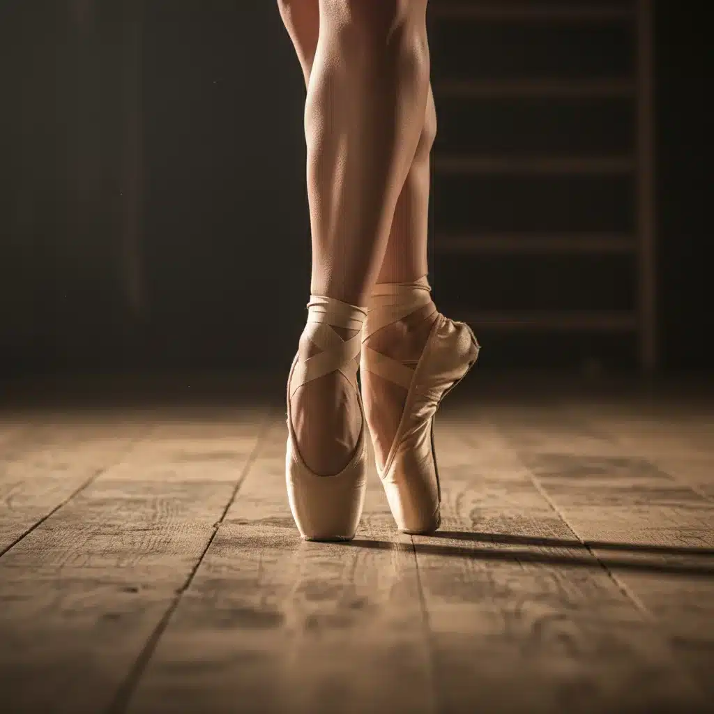 Contemporary dancer's feet en pointe, showcasing technical innovation in American dance