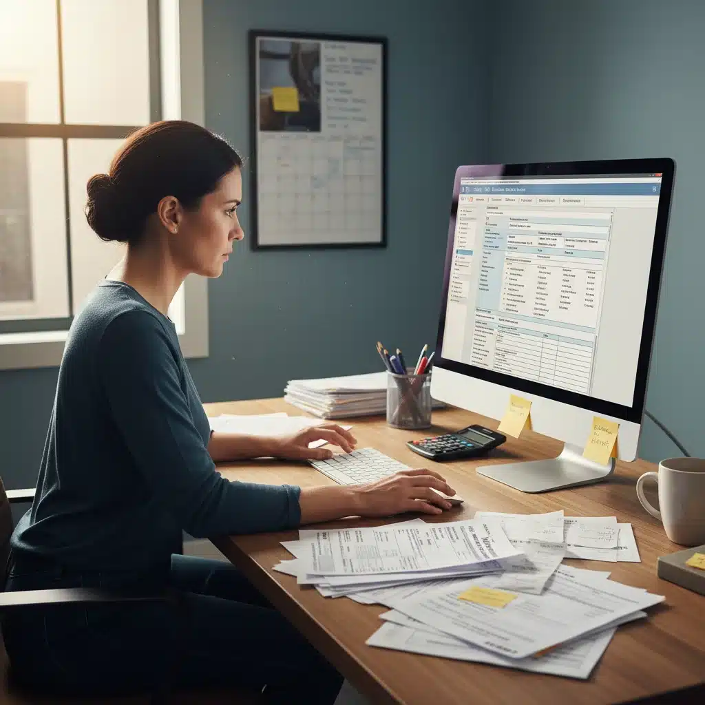 Individual preparing taxes using tax software on a computer
