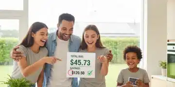 Família sorrindo ao ver conta de luz com desconto da Tarifa Social de Energia Elétrica.