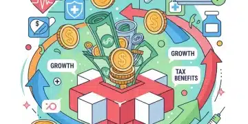 HSAs in 2026: Maximize Your Healthcare Savings with Triple Tax Advantages Illustration of a medical cross piggy bank representing HSA growth and tax benefits in 2026.