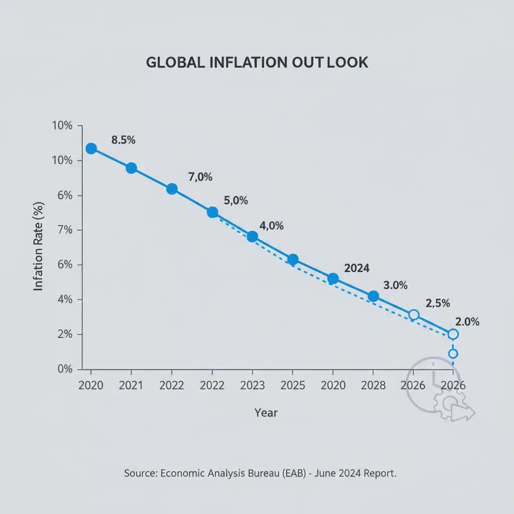 Inflation rate trends and projections up to 2026, showing economic stabilization efforts