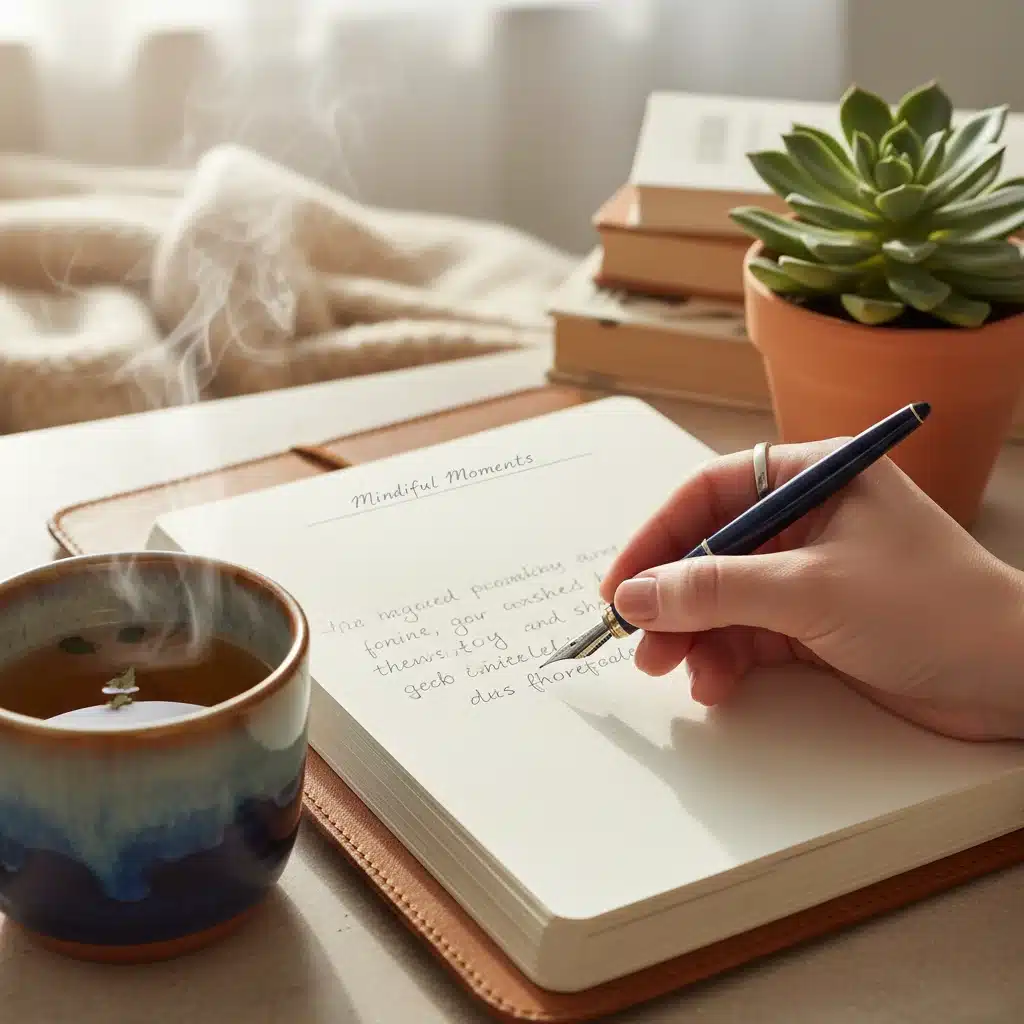 Hand writing in a journal as an alternative to screen time