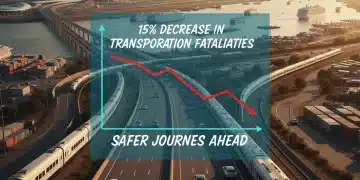 NTSB 2026 Report: 15% Fatality Decrease - A Landmark in Transportation Safety Graphic showing a 15% decrease in transportation fatalities across various modes, based on the NTSB 2026 report.