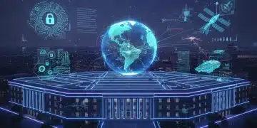 Pentagon's 2026 National Security Strategy: Tech & Global Threats Pentagon building with digital overlays symbolizing national security, technology, and global threats.