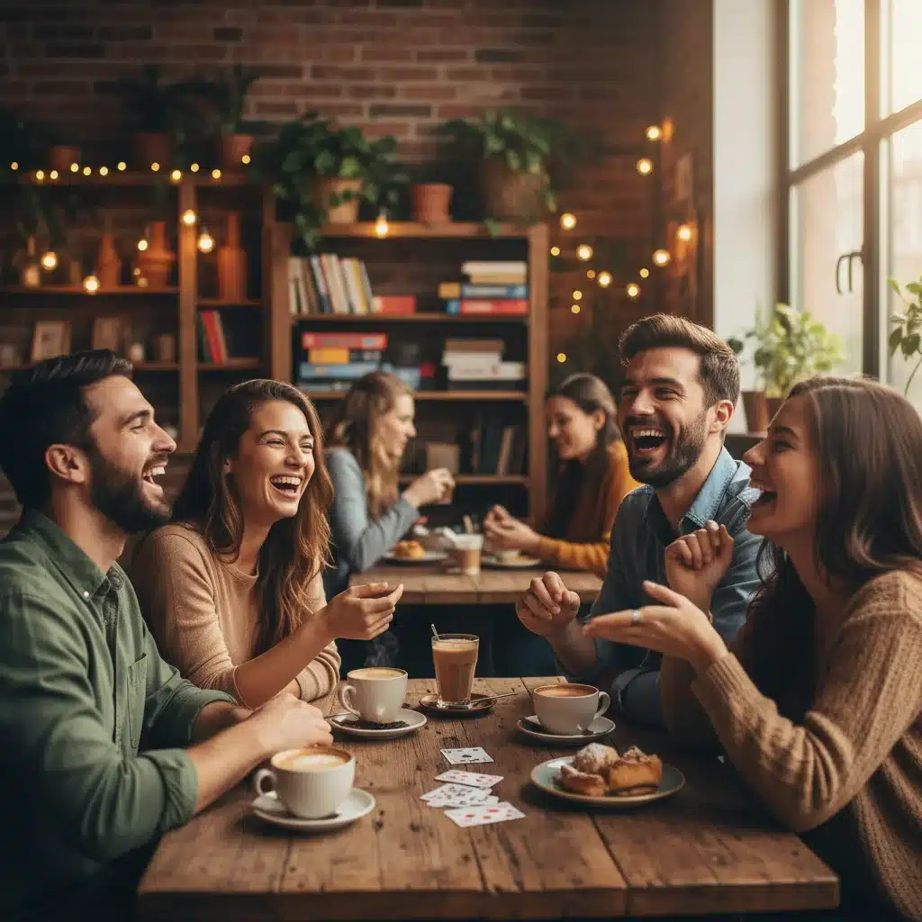 Friends enjoying real-life conversation, no phones