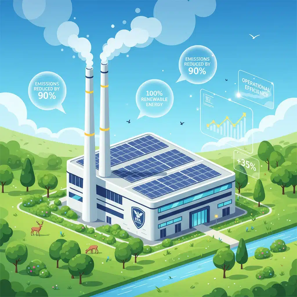 Sustainable industrial facility demonstrating compliance with new EPA environmental standards.