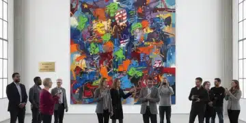 Curator's Choice: 6 Under-the-Radar American Artists Expected to Break Out in the Next 12 Months (INSIDER KNOWLEDGE) Vibrant abstract painting by an emerging American artist in a contemporary gallery setting, symbolizing artistic breakthrough.