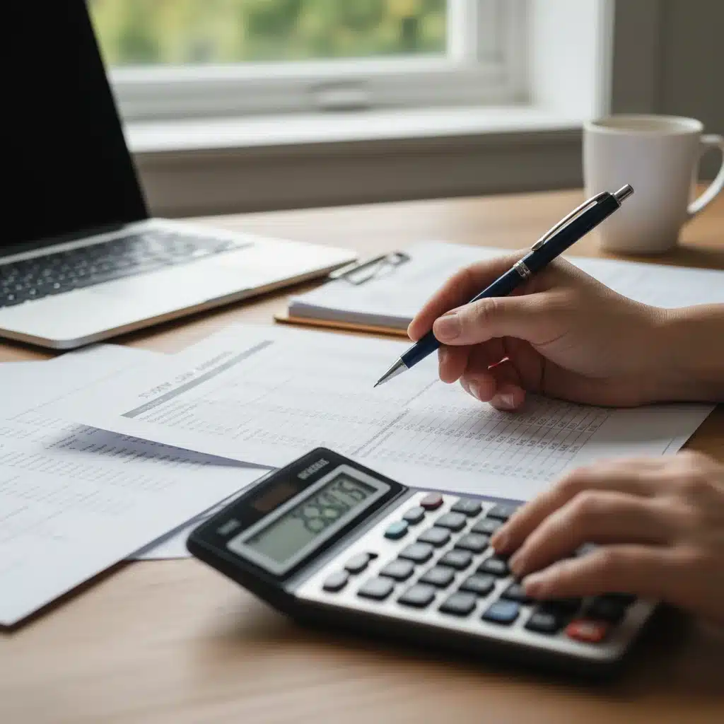 Mains analysant des documents financiers et des calculs liés à l'AAH.