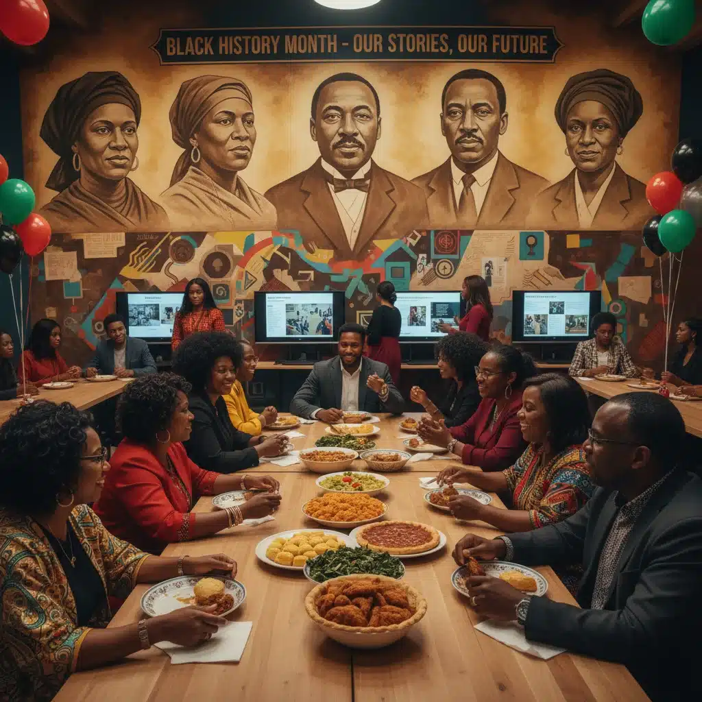 African American community celebrating Black History Month with historical context.
