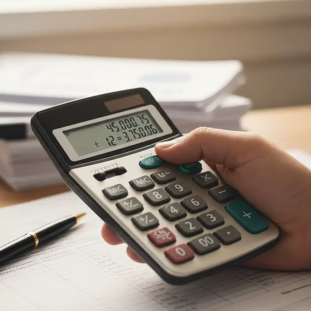 Main tenant une calculatrice, symbolisant le calcul des allocations ASPA et l'impact sur les revenus des seniors.