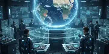Budget Défense 2026 : Analyse des 5 Priorités Stratégiques et Impact Géopolitique Centre de commandement militaire futuriste analysant les priorités du budget défense 2026