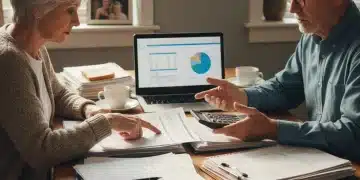 ASPA 2026 : Comprendre les Ajustements et Impacts pour 700 000 Bénéficiaires Couple de personnes âgées examinant des documents financiers, illustrant l'impact des ajustements de l'ASPA sur leur budget.