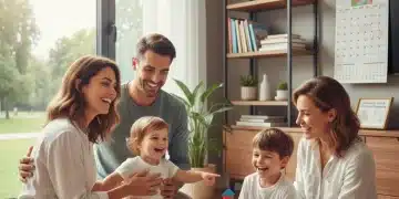 CMG 2026 : Barèmes, Conditions et Optimisation de l'Aide à la Garde d'Enfants Parents souriants avec leurs enfants et une assistante maternelle, symbolisant l'aide à la garde d'enfants CMG 2026.