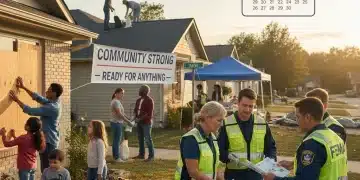Community members and first responders preparing for disasters in 2026, guided by FEMA.
