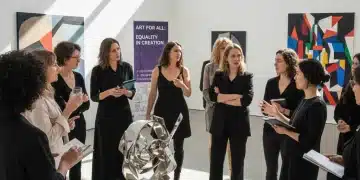 Femmes dans l'art contemporain français, célébrant la parité et l'égalité des chances.