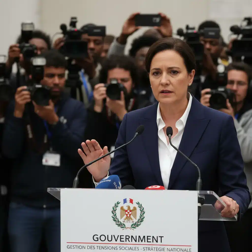 Un représentant du gouvernement s'exprimant lors d'une conférence de presse sur les mesures économiques et sociales.