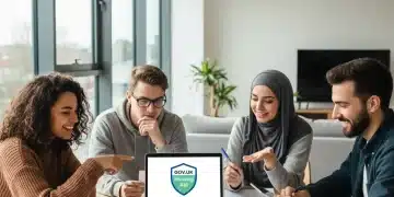 APL 2026 : Guide Complet pour Obtenir l'Aide au Logement en France Jeunes adultes examinant des documents et un ordinateur portable pour une demande d'aide au logement APL en France.