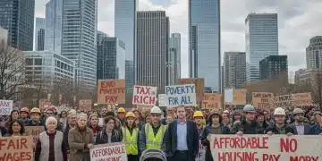 Tensions Sociales 2026 : Pouvoir d'Achat & Stratégies Gouvernementales Manifestation pacifique sur le pouvoir d'achat et les inégalités sociales en 2026, avec des citoyens de divers horizons.
