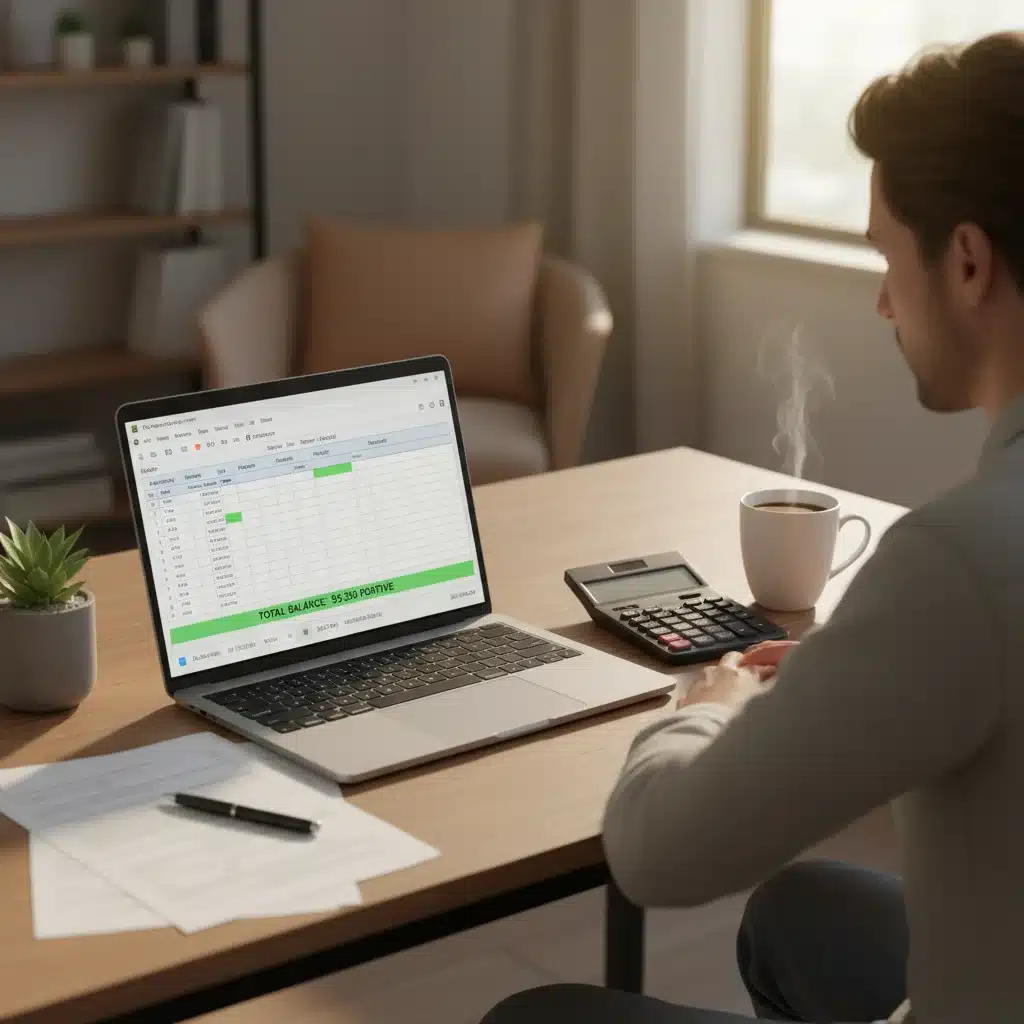 Individual actively managing their budget and financial planning for student loan repayment.