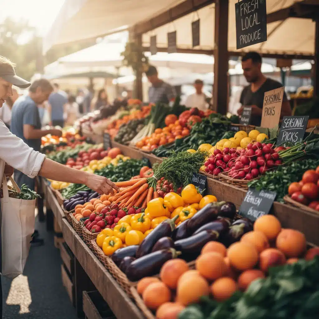 Fruits et légumes de saison frais sur un marché local