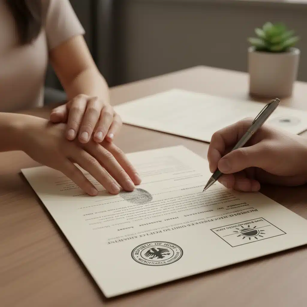 Signature d'un contrat de microcrédit personnel avec garantie de l'État.