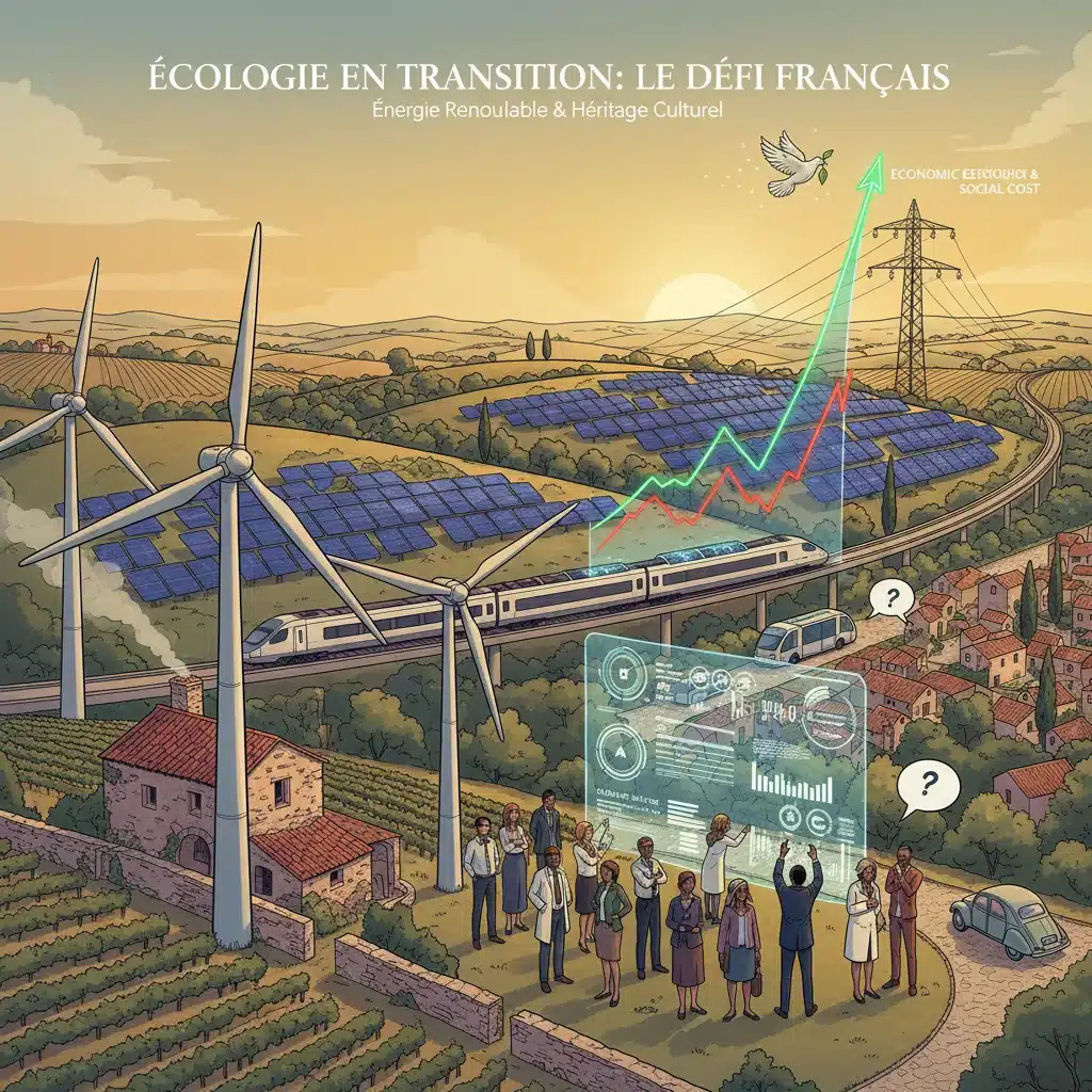 Énergies renouvelables et transition écologique en France, illustrant l'intégration des technologies vertes.