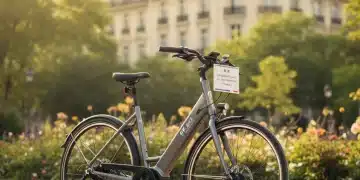 Prime Vélo Électrique 2026: Guide Complet pour Bénéficier des 250€ Vélo électrique moderne garé dans un parc urbain, symbolisant la mobilité durable en France.