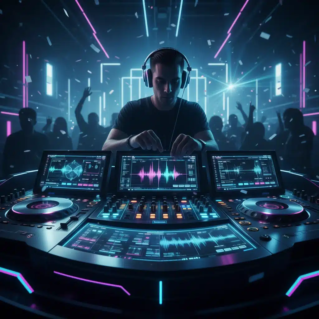 DJ mixant de la musique électronique dans un club, symbolisant l'essor des genres dance.