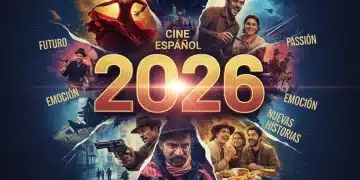 Cartel promocional del cine español en 2026 con los estrenos más esperados.