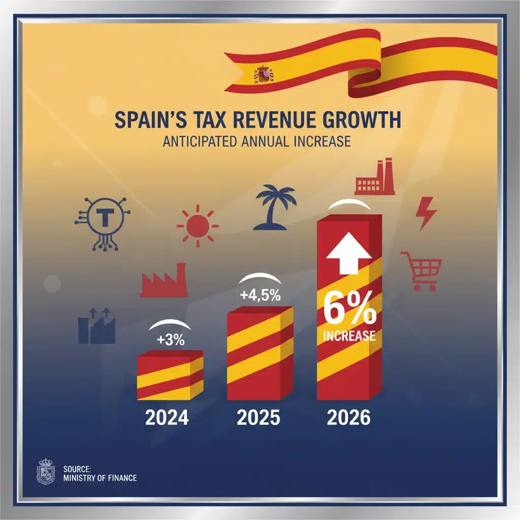 Recaudación Fiscal España 2026: Previsión del 6% y Sectores Clave