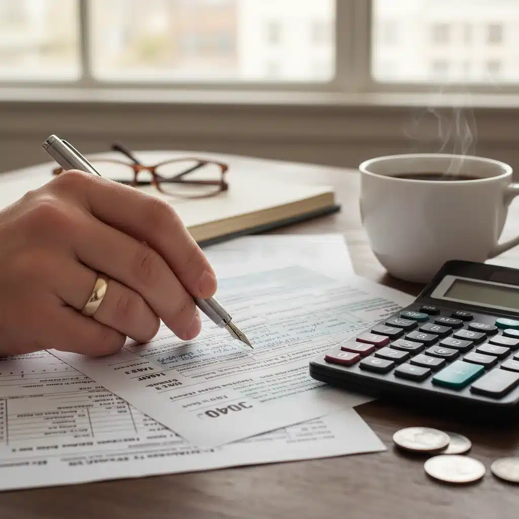 Detalle de mano señalando deducciones en formulario fiscal de autónomos 2026.