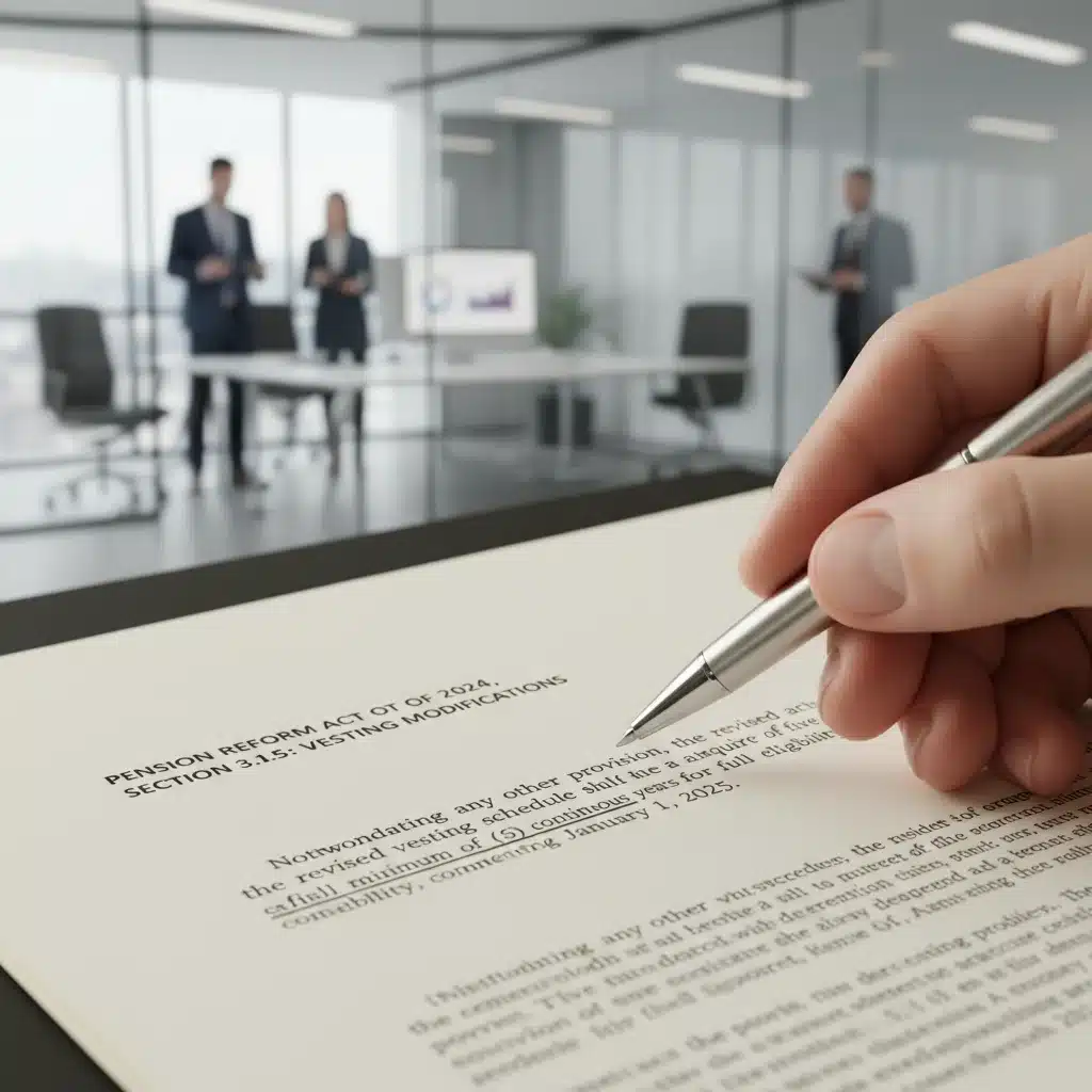 Detalle de un documento legal sobre la reforma de pensiones, resaltando una cláusula clave.