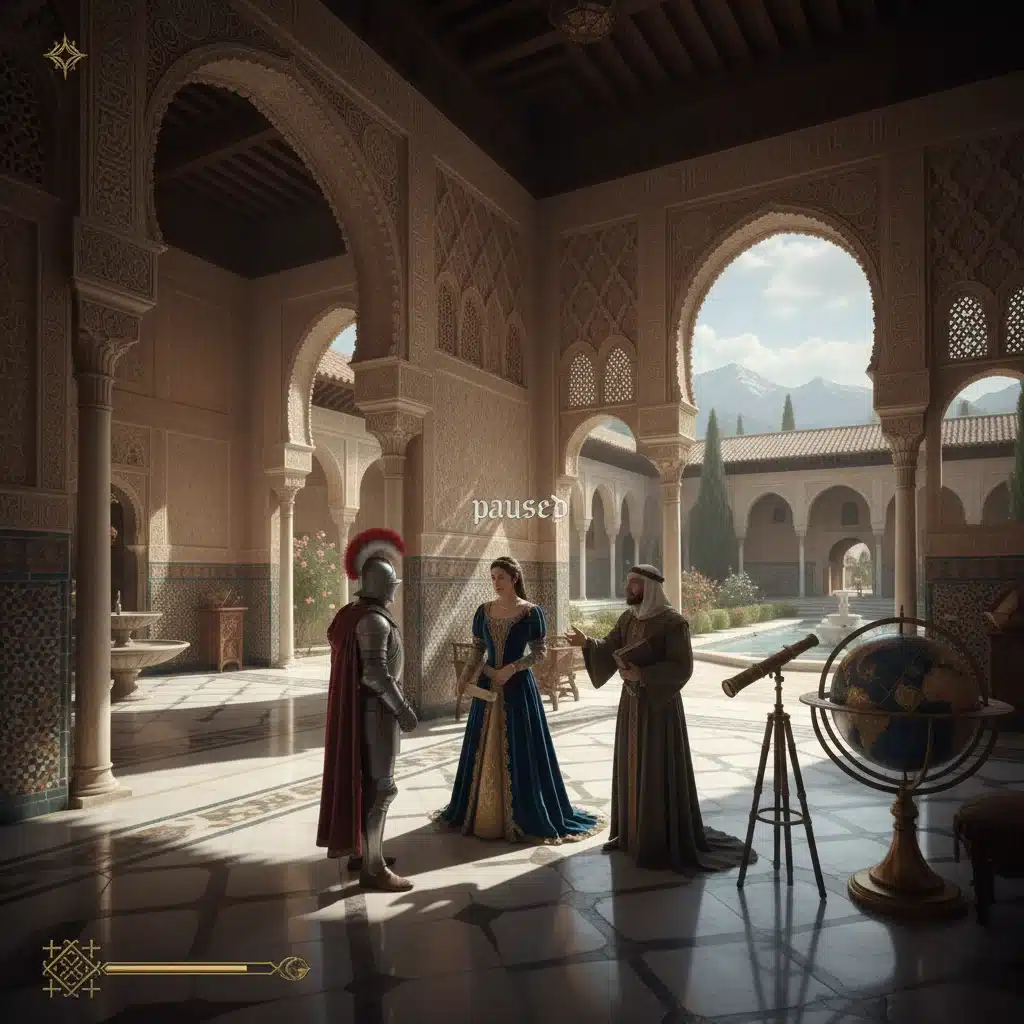 Escena de videojuego histórico español con gráficos de nueva generación
