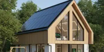 Hogar eficiente con paneles solares, símbolo de ahorro energético y sostenibilidad en España.