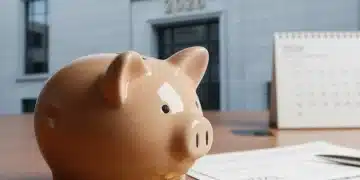 Hucha con monedas y documentos bancarios, simbolizando ahorros personales y nuevas regulaciones.