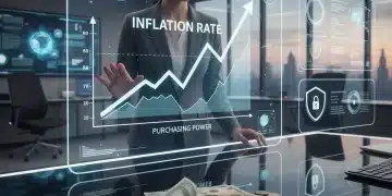 Gráfico ascendente de inflación con monedas y billetes, simbolizando la protección de ahorros.