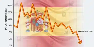 Inflación España: Análisis Últimos 3 Meses y Proyecciones 2026 Gráfico de la evolución de la inflación en España con proyecciones hasta 2026, mostrando tendencias económicas.