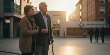 Pareja de ancianos españoles reflexionando sobre el futuro demográfico del país