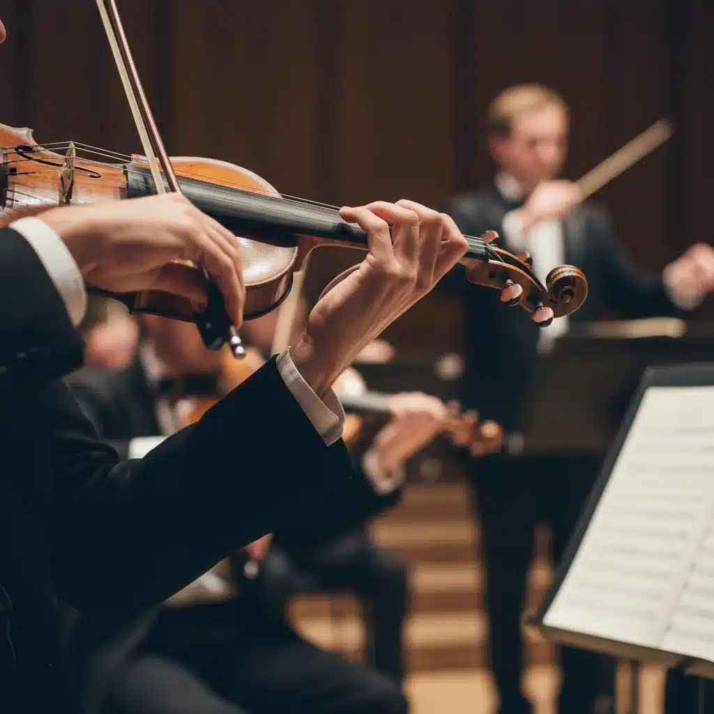 Manos de violinista interpretando una pieza clásica con pasión.