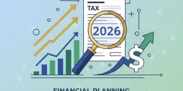 Financial charts and tax forms representing capital gains tax planning for 2026.