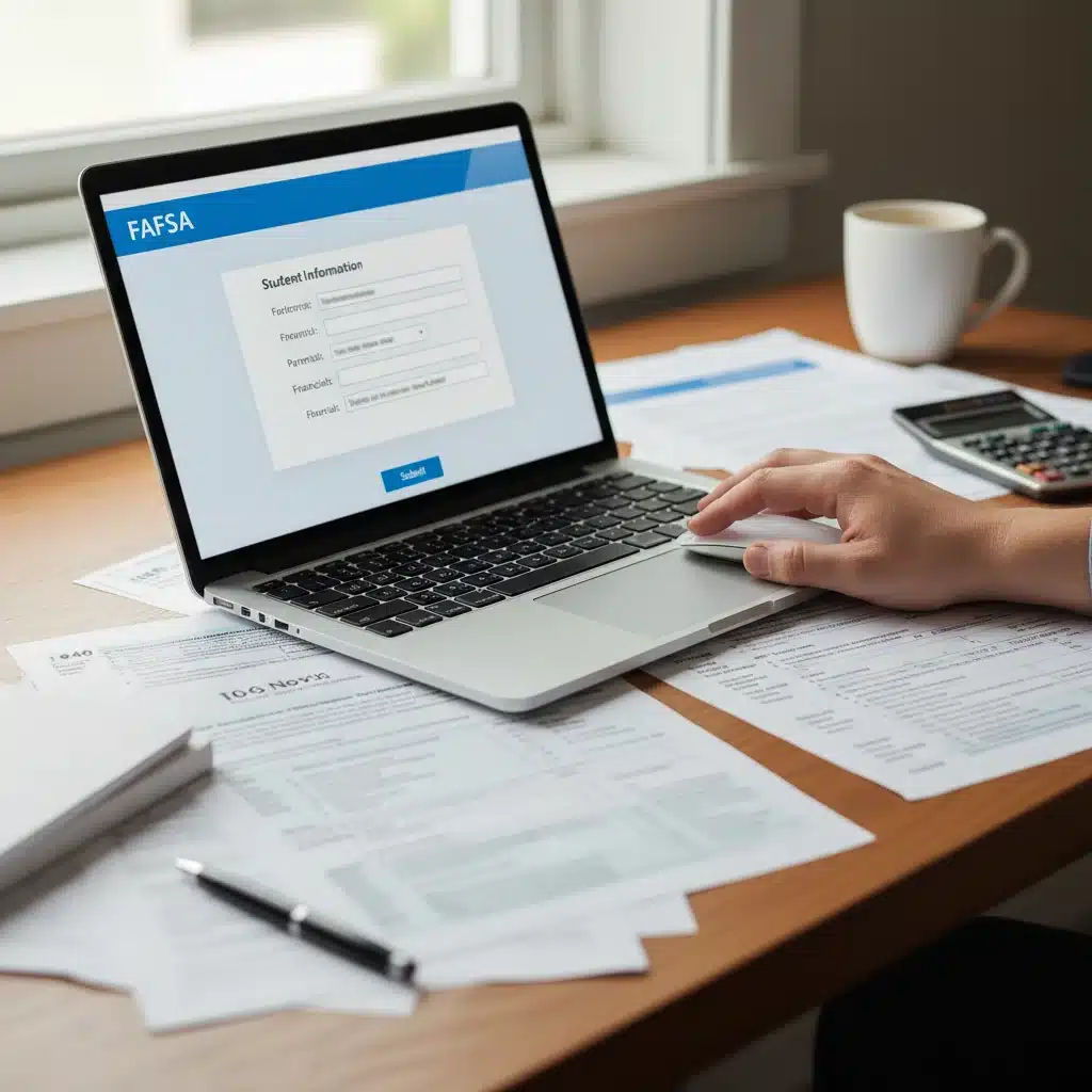 Person completing FAFSA application online