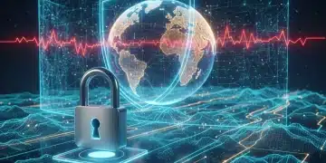 Digital shield protecting global data from cyber threats
