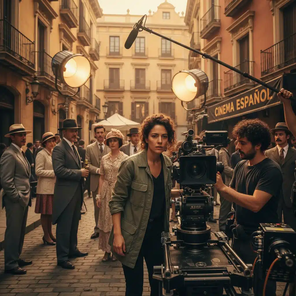 Director español en un set de rodaje, simbolizando la calidad de producción