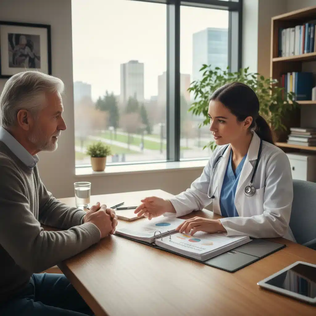 Doctor explaining healthcare policy details to a patient during a consultation