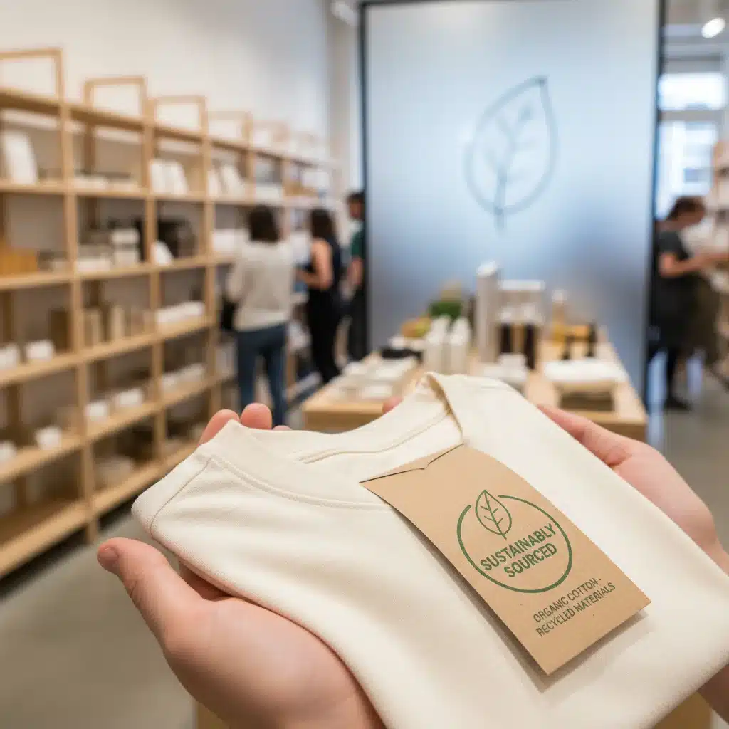 Hands holding an eco-friendly product with transparent labeling